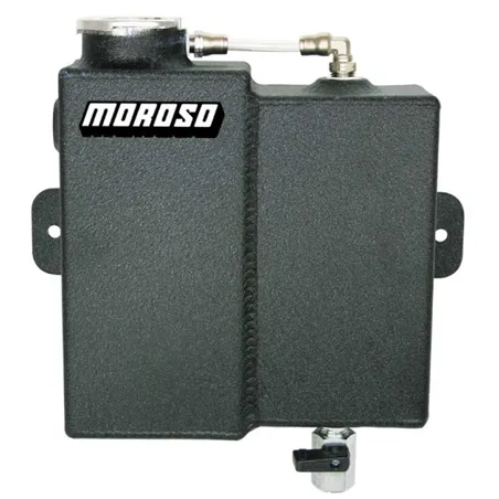 Moroso Universal Dual Coolant Expansion/Recovery Catch Tank - Black Powder Coat