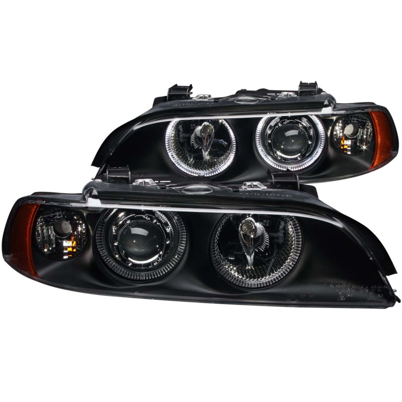 ANZO 1997-2001 BMW 5 Series Projector Headlights w/ Halo Black