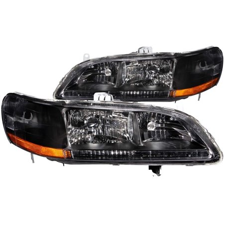 ANZO 1998-2002 Honda Accord Crystal Headlights Black