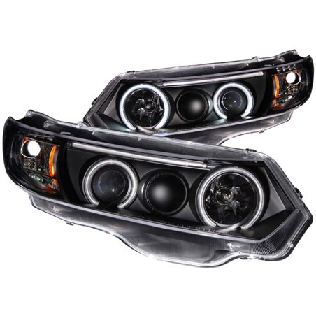 ANZO 2006-2011 Honda Civic Projector Headlights w/ Halo Black (CCFL)