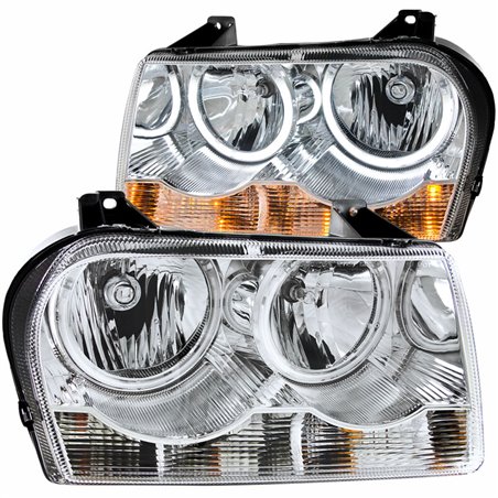 ANZO 2005-2010 Chrysler 300 Crystal Headlights w/ Halo Chrome (CCFL)