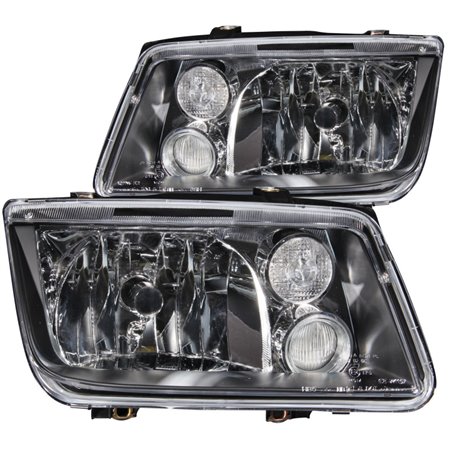 ANZO 1999-2005 Volkswagen Jetta Crystal Headlights Black w/o Bulbs