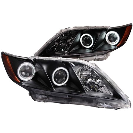 ANZO 2007-2009 Toyota Camry Projector Headlights w/ Halo Black