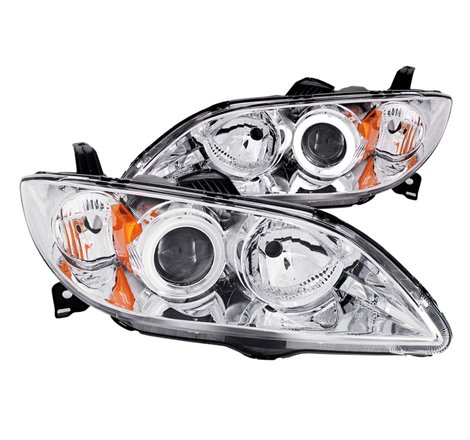 ANZO 2004-2008 Mazda 3 Projector Headlights w/ Halos Chrome