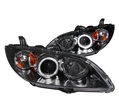 ANZO 2004-2008 Mazda 3 Projector Headlights w/ Halo Black (CCFL)