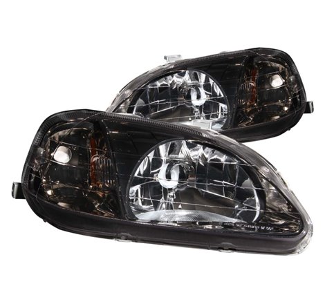 ANZO 1999-2000 Honda Civic Crystal Headlights Gun-Metal Gray