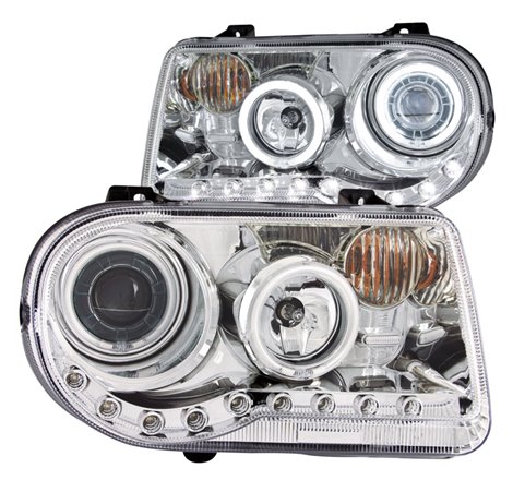 ANZO 2005-2010 Chrysler 300C Projector Headlights w/ Halo Chrome (CCFL) G2