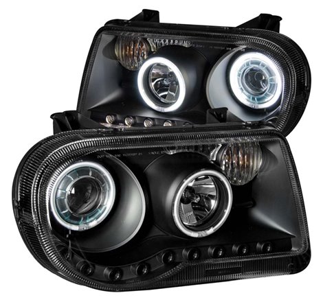 ANZO 2005-2010 Chrysler 300C Projector Headlights w/ Halo Black (CCFL) G2