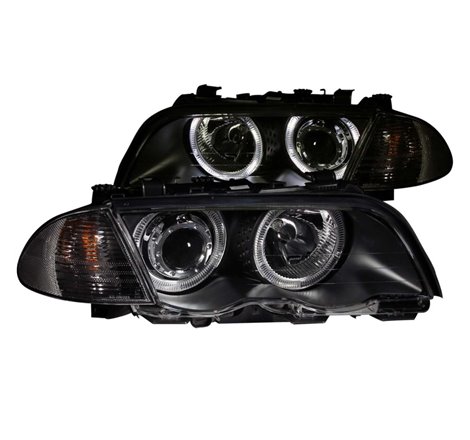 ANZO 1999-2001 BMW 3 Series E46 Projector Headlights w/ Halo Black (CCFL)