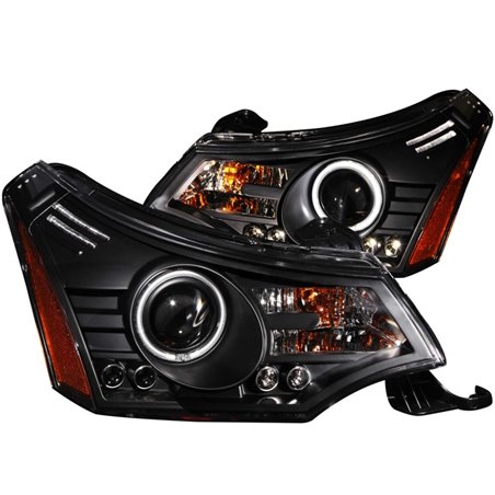 ANZO 2008-2011 Ford Focus Projector Headlights Black