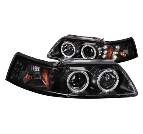 ANZO 1999-2004 Ford Mustang Projector Headlights Black G2 (Dual Projector)