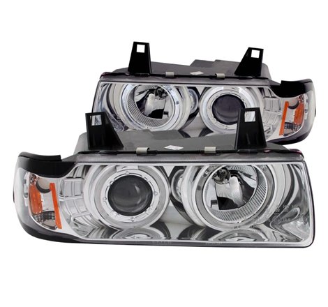 ANZO 1992-1998 BMW 3 Series E36 Projector Headlights w/ Halo Chrome G2 1 pc