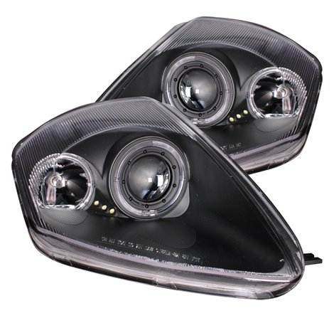 ANZO 2000-2005 Mitsubishi Eclipse Projector Headlights w/ Halo Black