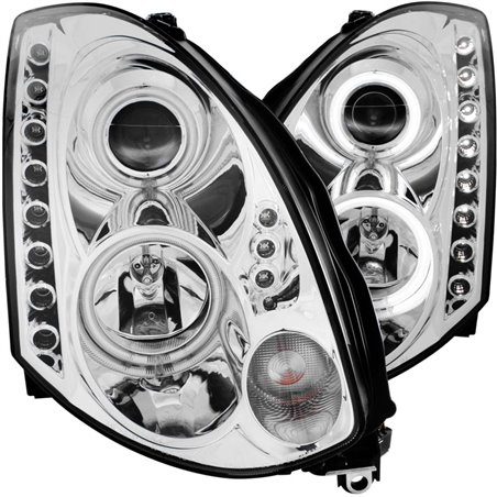 ANZO 2003-2007 Infiniti G35 Projector Headlights w/ Halo Chrome (CCFL) (HID Compatible)