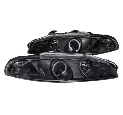 ANZO 1997-1999 Mitsubishi Eclipse Projector Headlights w/ Halo Black G2