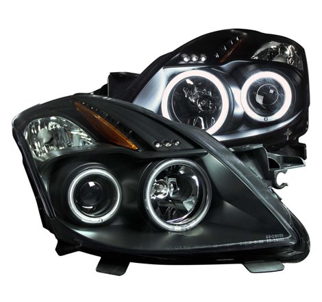 ANZO 2008-2009 Nissan Altima (2 Door ONLY) Projector Headlights w/ Halo Black (CCFL)