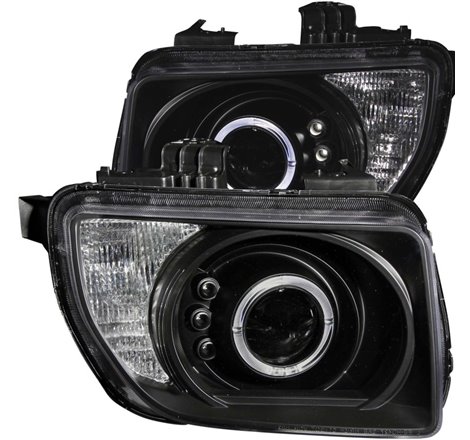 ANZO 2003-2006 Honda Element Projector Headlights w/ Halo Black