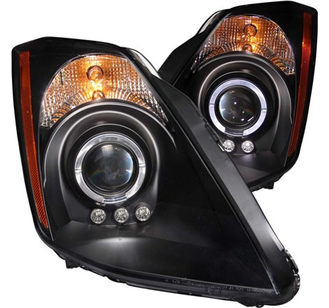 ANZO 2003-2005 Nissan 350Z Projector Headlights w/ Halo Black