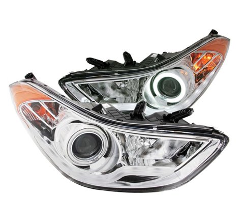 ANZO 2011-2014 Hyundai Elantra Projector Headlights w/ Halo Chrome (CCFL)