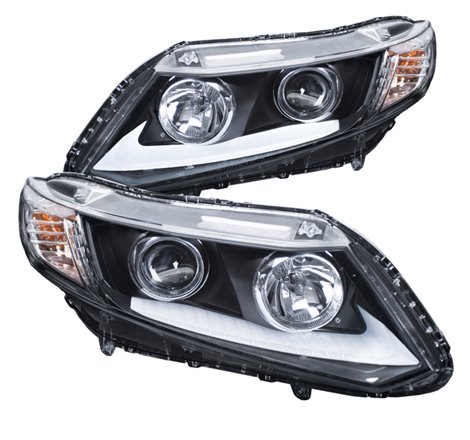 ANZO 2012-2015 Honda Civic Projector Headlights w/ U-Bar Chrome