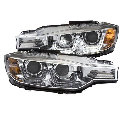 ANZO 2012-2015 BMW 3 Series Projector Headlights w/ U-Bar Chrome