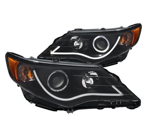 ANZO 2012-2013 Toyota Camry Projector Headlights w/ Halo Black