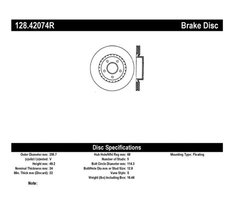 StopTech 8/02-03 Infiniti G35 Drilled Right Front Rotor