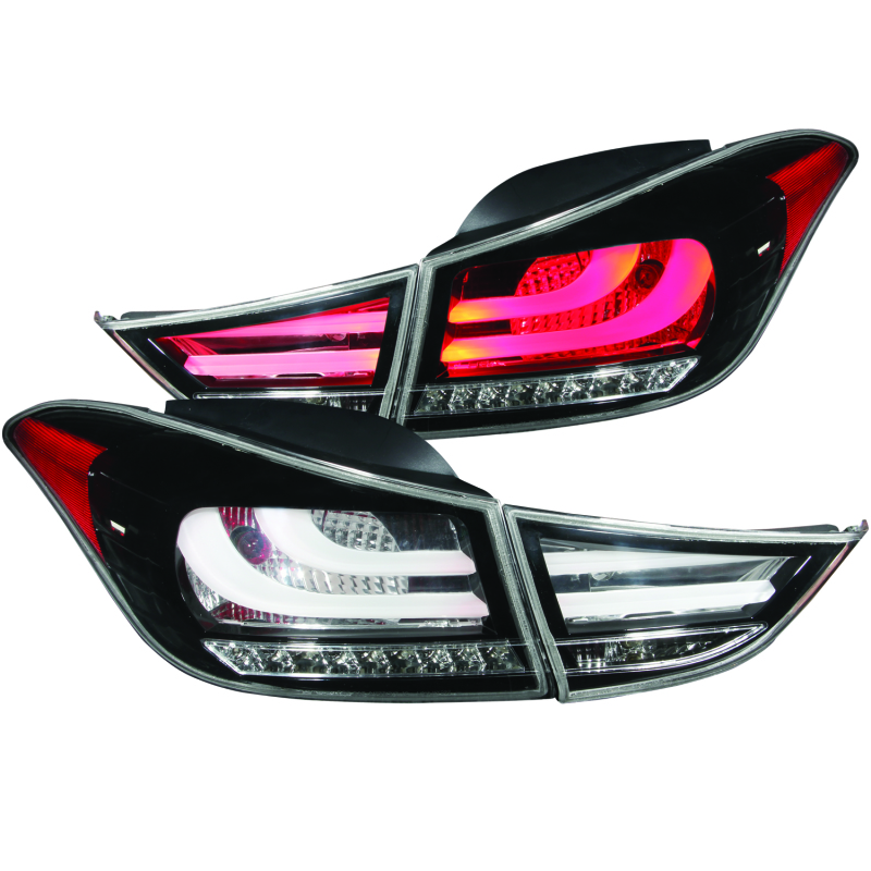 ANZO 2011-2013 Hyundai Elantra LED Taillights Black 4pc