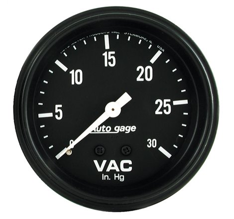 Autometer AutoGage 2-5/8in. / 0-30 IN HG / Mechanical Full Sweep Vacuum Gauge