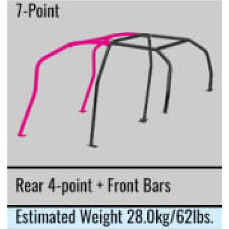 Cusco SFTY21 4/5-Passenger 7-Point BLK DASH-THROUGH Roll Cage Subaru STi GRB 08-14 (S/O/No Cancel)