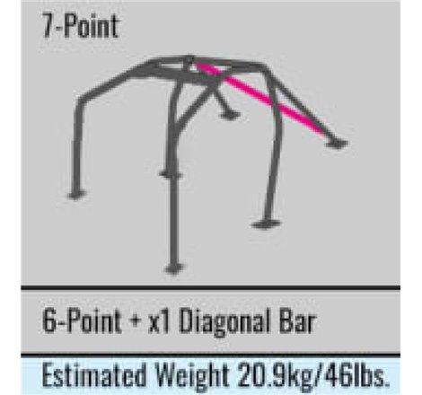 Cusco D1 Chromoly 2-Pssgr 7-PT DASH-THRU Roll Cage Subaru GRB STi 08-14 (S/O/No Cancel) CUSCO BLUE