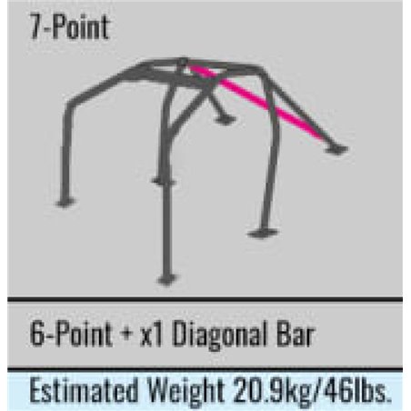 Cusco D1 Chromoly 2-Pssgr 7-PT DASH-THRU Roll Cage Subaru GRB STi 08-14 (S/O/No Cancel) CUSCO BLUE