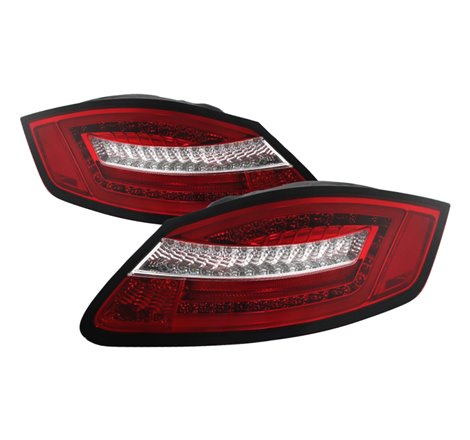 Spyder Porsche 987 Cayman 06-08 / Boxster 05-08 LED Tail Lights - Red Clear ALT-YD-P98705-LED-RC