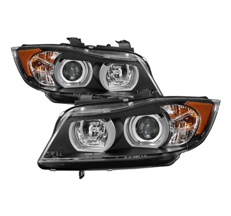 Spyder BMW E90 3-Series 06-08 4DR V2 Headlights - HID Only - Black PRO-YD-BMWE9005V2-HID-DRL-BK