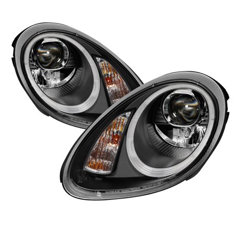 Spyder Porsche Cayman 05-08 Headlights - Halogen Model Only - Black PRO-YD-P98705-HID-DRL-BK