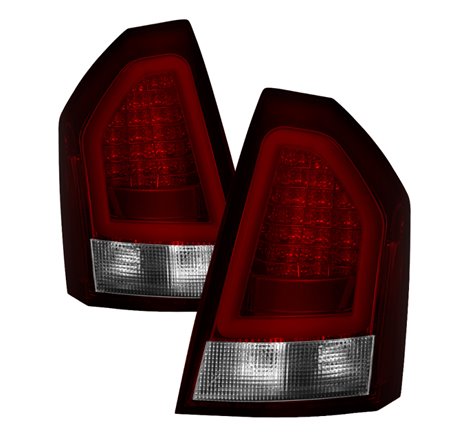 Spyder Chrysler 300 05-07 V2 Light Bar LED Tail Lights - Red Clear ALT-YD-CHR305V2-LED-RC