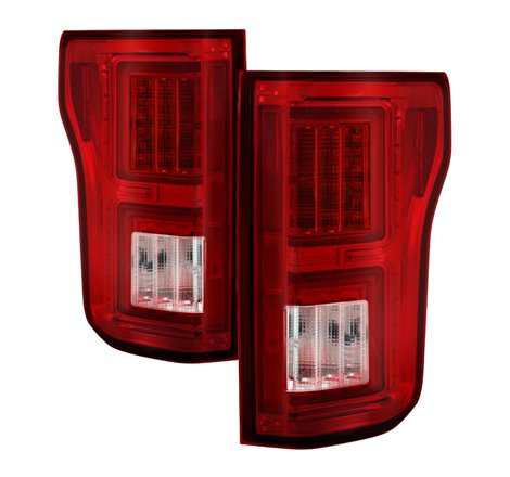 Spyder Ford F150 2015-2017 Light Bar LED Tail Lights - Red Clear ALT-YD-FF15015-LBLED-RC