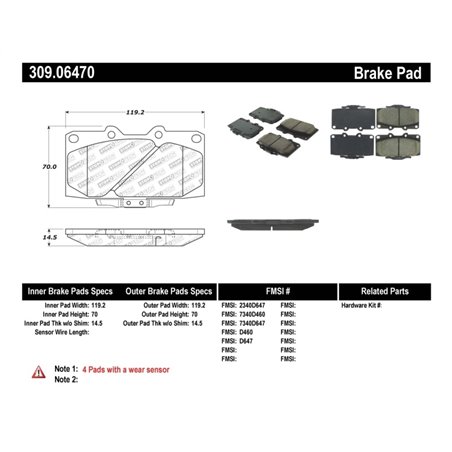 StopTech 89-96 Nissan 300ZX Sport Performance Front Brake Pads