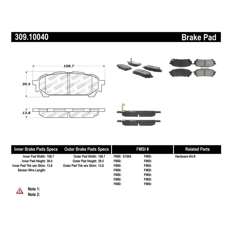 StopTech Performance 03-05 WRX Rear Brake Pads