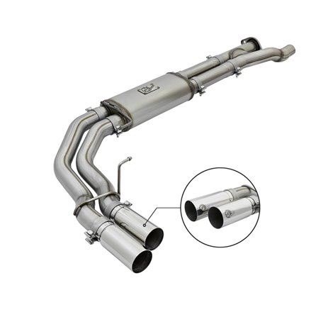 aFe POWER Rebel Series 3in 409 SS Cat Back Exhaust w/ Polished Tips 17 Ford F-150 Raptor V6-3.5L