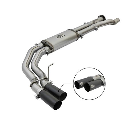 aFe POWER Rebel Series 3in 409 SS Cat Back Exhaust w/ Black Tips 17 Ford F-150 Raptor V6-3.5L