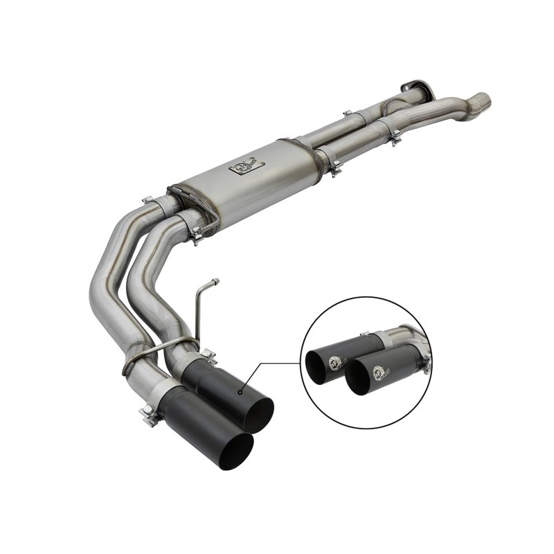 aFe POWER Rebel Series 3in 409 SS Cat Back Exhaust w/ Black Tips 17 Ford F-150 Raptor V6-3.5L