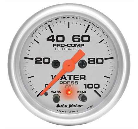 Autometer Ultra-Lite 2-1/16in 0-100PSI Electronic Water Pressure Gage