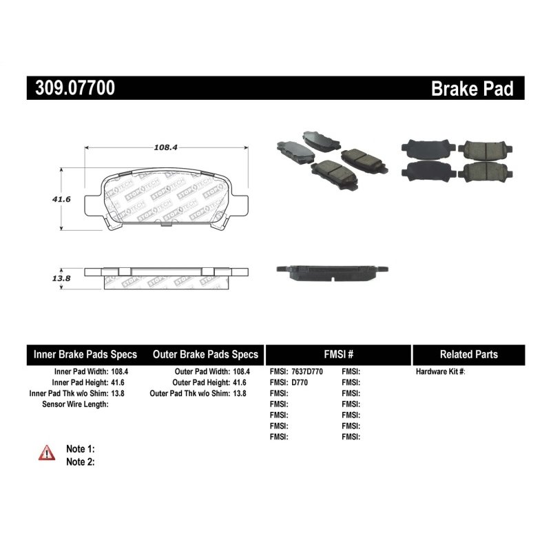 StopTech Performance 02-03 WRX Rear Brake Pads