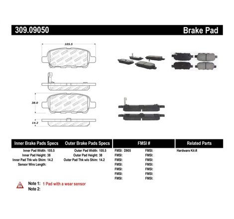 StopTech Performance 6/02-08 350z / 01-08 G35 Rear Brake Pads