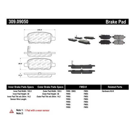 StopTech Performance 6/02-08 350z / 01-08 G35 Rear Brake Pads