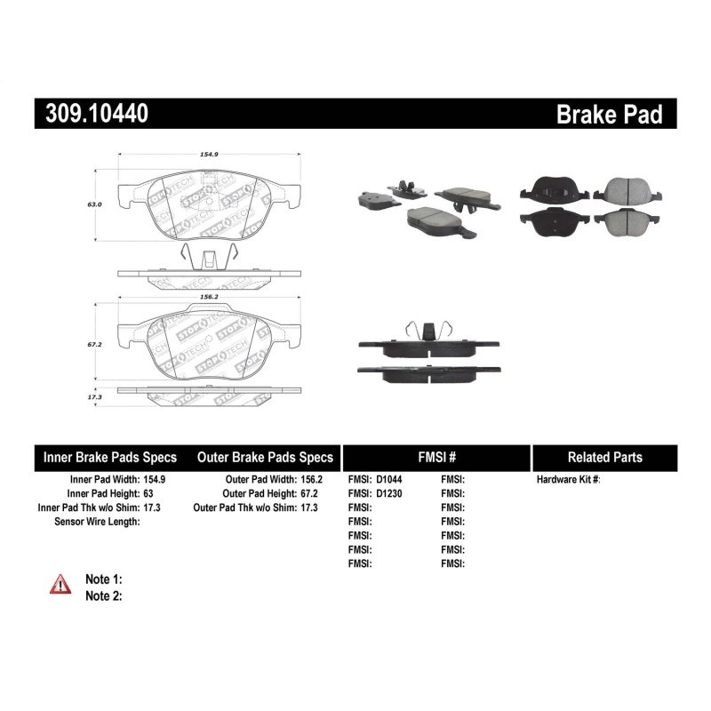 StopTech Performance 04-09 Mazda 3 Front Brake Pads