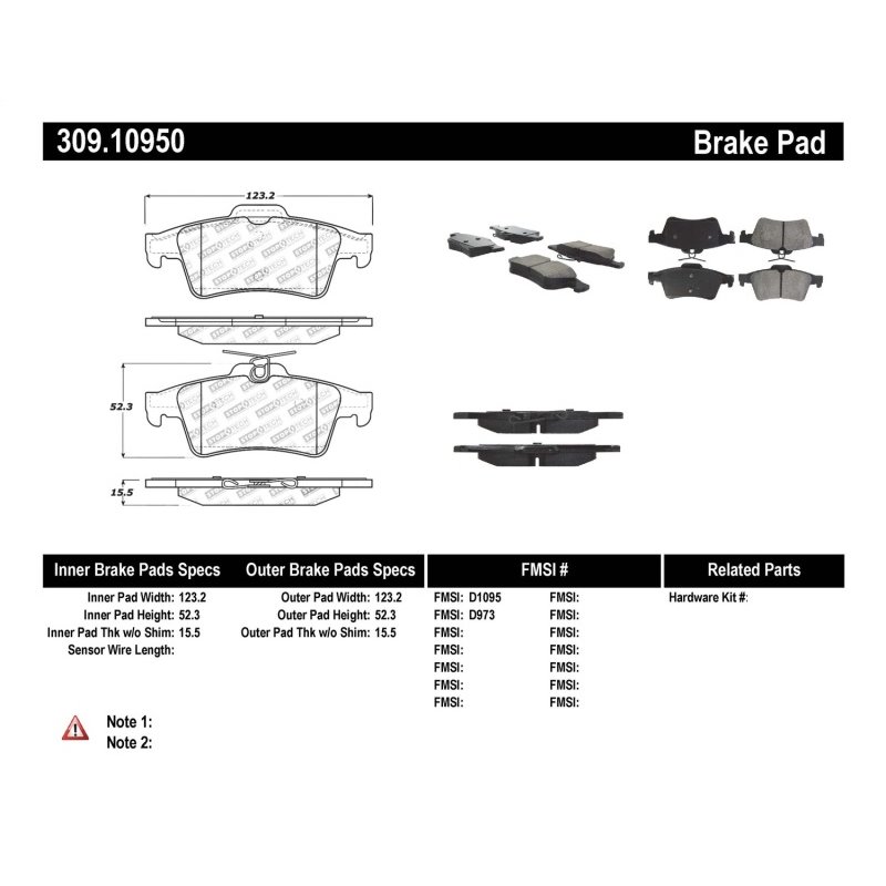 StopTech Performance 07-09 Mazdaspeed3 / 06-07 Mazdaspeed6 / 06-07 Mazda3 Rear Brake Pads