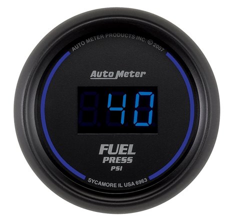 Autometer 52.4mm 1-100 PSI Black Digital Fuel Pressure Gauge