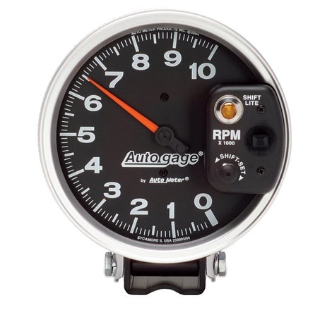 Autometer AutoGage 5in / 10k RPM / Pedestal Mount Black Tachometer w/ Shift Light